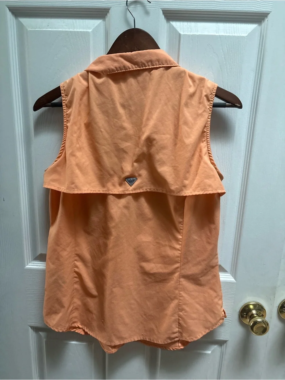 Columbia Women's Sleeveless Button-Front Shirt - Peach Orange - Picture 5 of 5